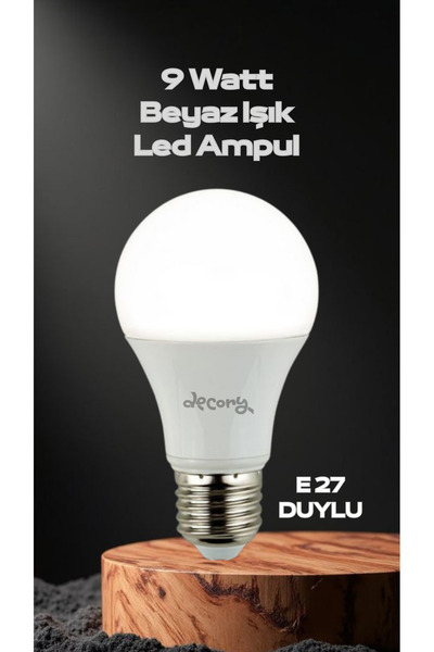 decory 9 Watt E27 Duylu Led Ampül 6500K (Beyaz Işık)