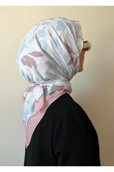 ESSLERA Ροζ μαλακό κασκόλ με μοτίβο λουλουδιών