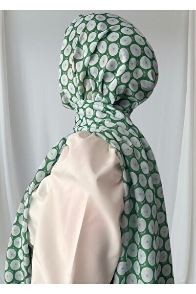 ESSLERA Πράσινο μαλακό σάλι με floral σχέδιο