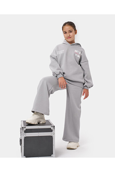 Minipodyum Girl's Printed Oversize Winter Tracksuit Set