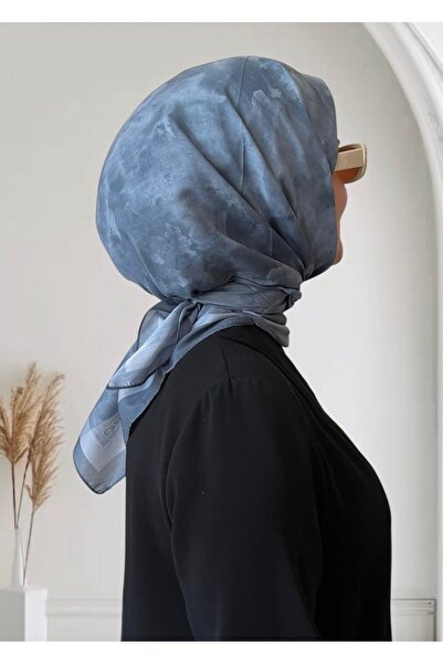 ESSLERA Bulut Desen İndigo Soft Eşarp