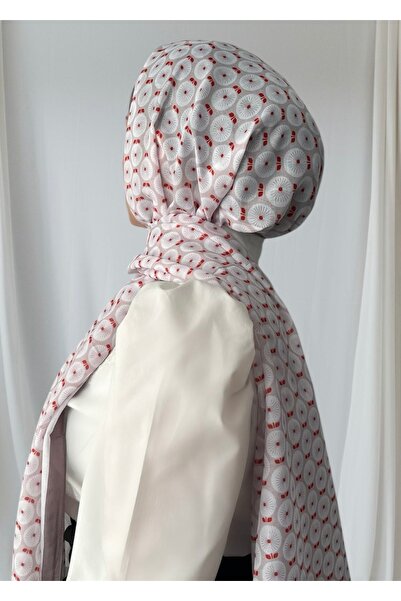 ESSLERA Gray Soft Shawl with Floral Pattern