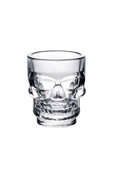 PUFO Set of 6 glass shot glasses, skull shape, 50 ml