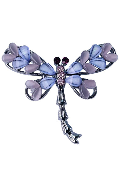 PUFO Elegant women's brooch in the shape of a butterfly with purple pebbles, Royal purple butterfly