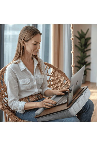 Vigo Wood Taşınabilir Minderli Laptop Notebook, Tablet Ve Telefon Bölmeli, Yatak Ve Kucak Sehpası-LS011