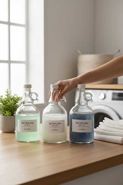 zezedesing Bm 3'lü Sıvı Deterjan Seti 1000 ml Beyaz Kapak (BEYAZLAR-RENKLİLER-SİYAHLAR)