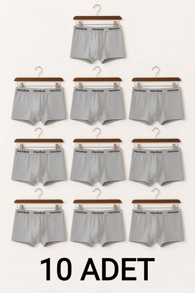 enmodaiçgiyim 10 τεμάχια γκρι ανδρικά μποξεράκια – βαμβακερά ελαστικό ύφασμα , άνετα εσώρουχα