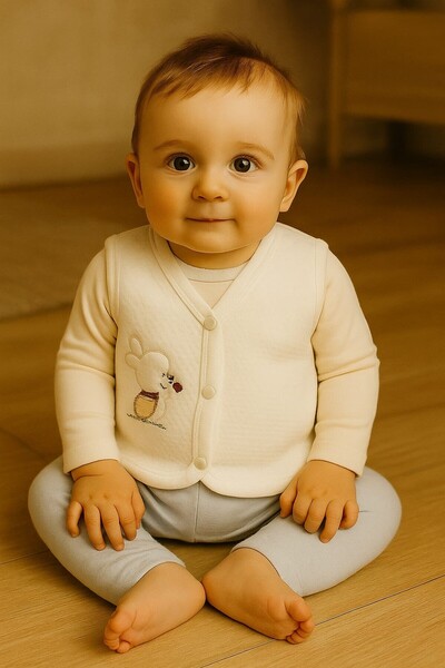 Kindo Baby Baby Quilted Vest, Combed Cotton Anti-Sweat Vest 0/6 Months-6/12Months-12/18 Months