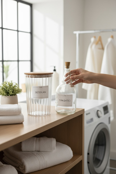 zezedesing Дървен капак, овален буркан за перилен препарат на райета 2200 мл ...