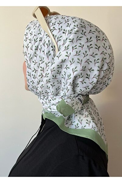 ESSLERA Μαλακό κασκόλ με μοτίβο με πράσινο φύλλο ελιάς