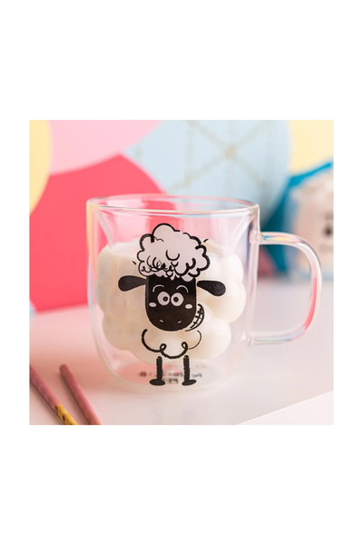 ALTOM DESIGN Sheeps double-walled mug, thermo glass, 330 ml