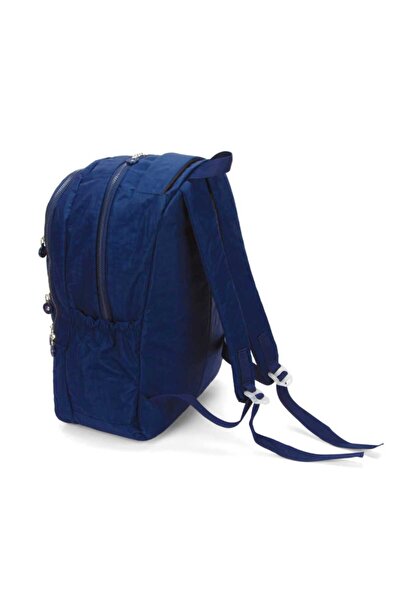 GreandBags Unisex Lacivert A Kalite Lüx Krınkıl Kumaş Ortaokul Lise Üniversite Çantası Spor Çantası