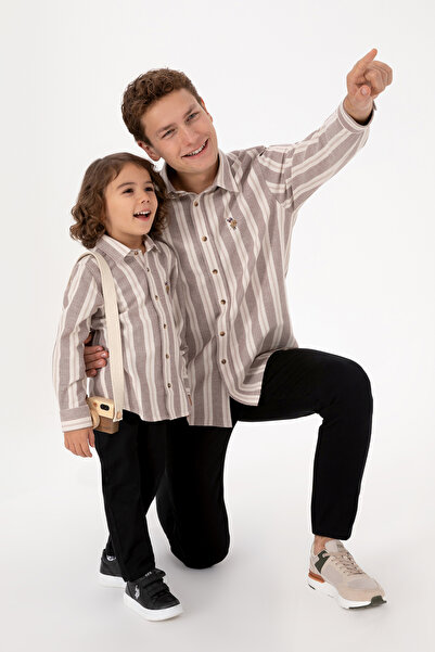 U.S. Polo Assn. Erkek Çocuk Camel Uzun Kollu Gömlek 50316660-VR233