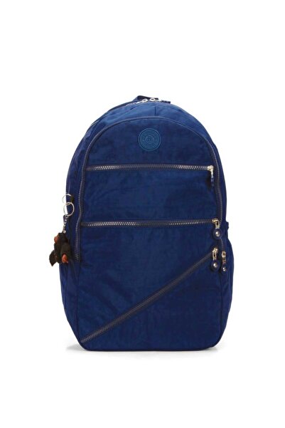 GreandBags Unisex Lacivert A Kalite Lüx Krınkıl Kumaş Ortaokul Lise Üniversite Çantası Spor Çantası