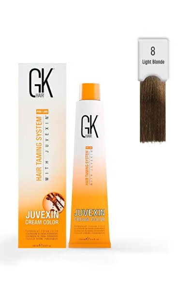 GK HAIR صبغة كريم جوفيكسين اشقر خفيف رقم 8