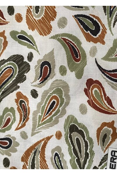 ESSLERA Πράσινο βαμβακερό μαλακό κασκόλ με σχέδιο