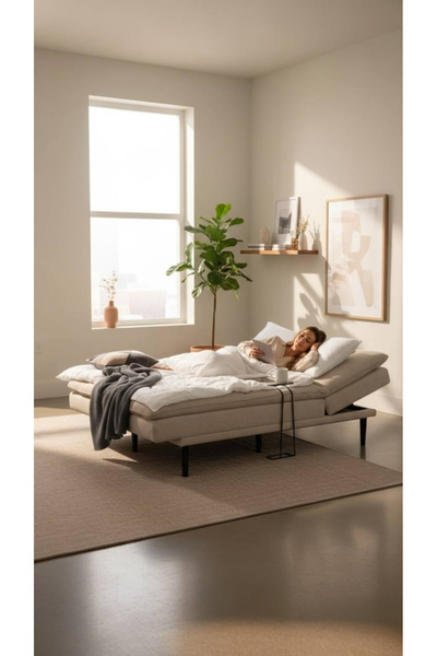 terndat Versatile beige fabric sofa - luxurious design