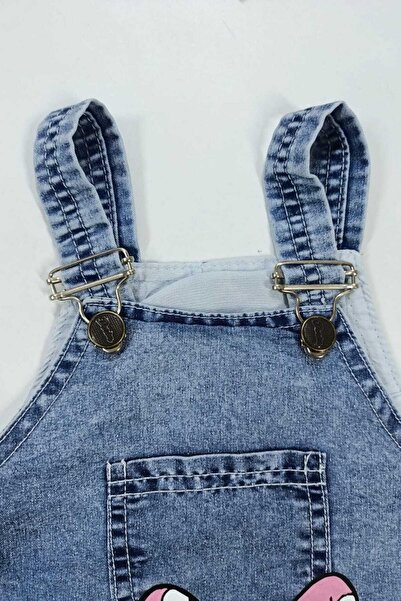 dinamik çocuk 1-5yaş Kız Çocuk Kot Jile Minnie Mouse Baskılı Denim Elbise