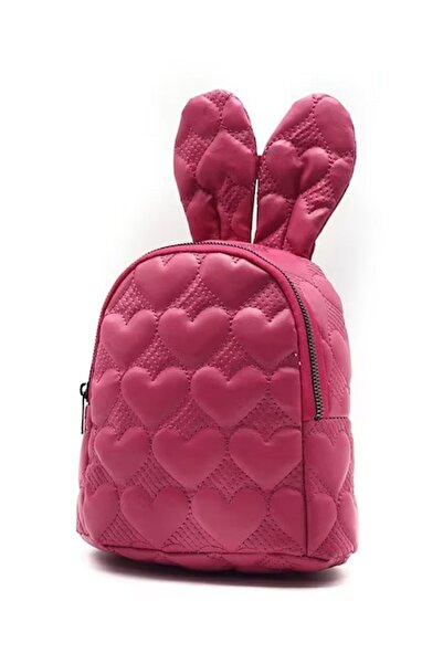 Genel Markalar Tavşan Kulak Kalp'li Kız Çocuk Çantası Kreş Boy