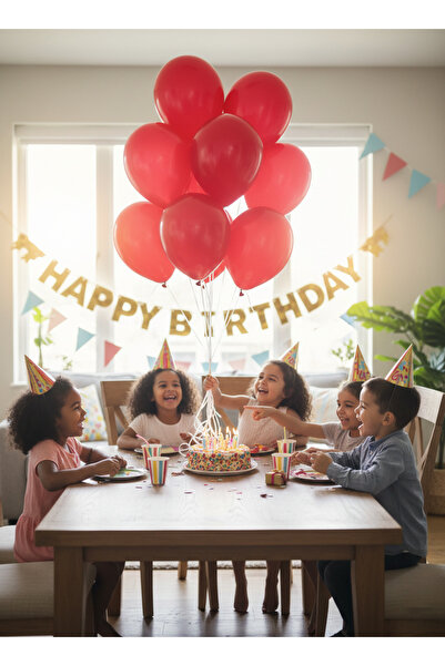 Noone Set of 50 Metallic Red Balloons 12 Inch (30 cm) | Helium Compatible, Party and Decoration Balloon