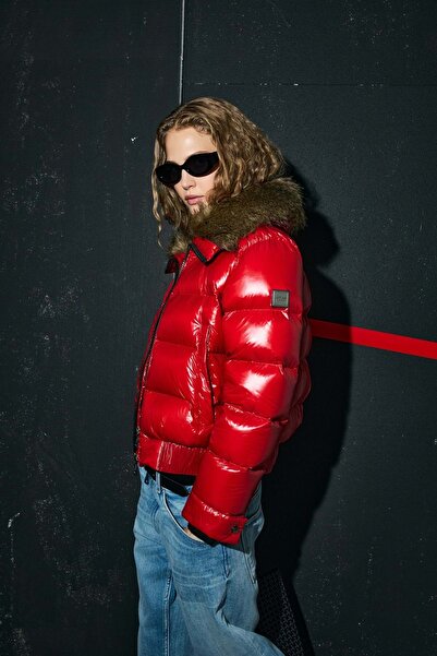 Lufian 122120041 Daisy Goose down Women's Coat Red