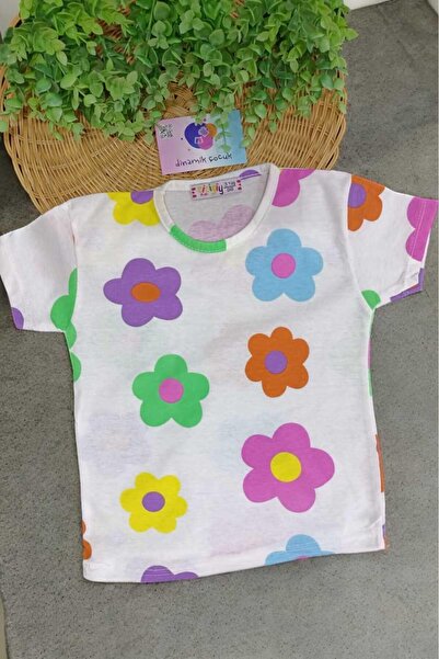 dinamik çocuk تي شيرت صيفي بناتي من القطن الممشط بطبعة ديزي
