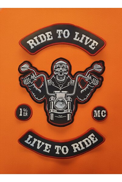 Dein DasLeder Live To Ride - Ride To Live Motorcu Patch, Yama, Sırt Arma, Büy...