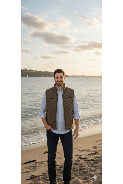 HeviStor Classic Cut Quilted Inflatable Vest with Fleece Inside Dad Vest