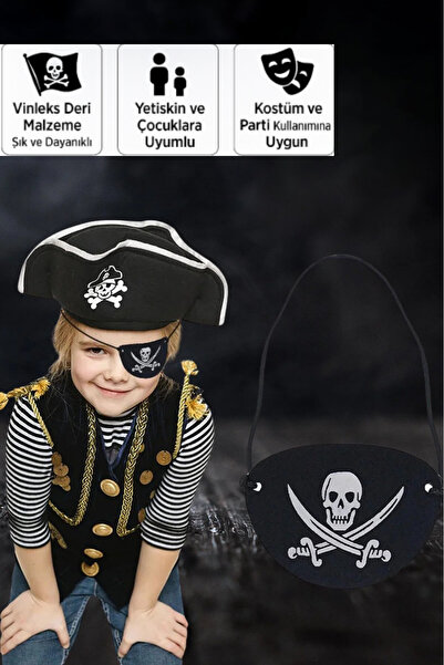 Genel Markalar Elastik Ayarlanabilir Boyut Korsan Motif Vinleks Deri Göz Band...