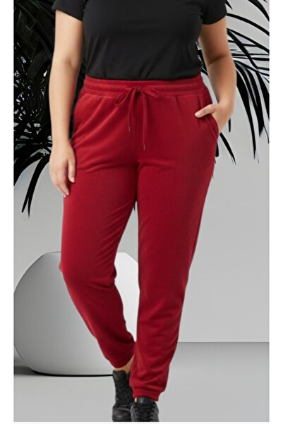 BOYA MODA FRANSIZ KADİFE BATTAL BOY BÜYÜK BEDEN 2 FLETO CEPLİ PAÇA  MANŞETLİ EŞOFMAN ALTI PİJAMA