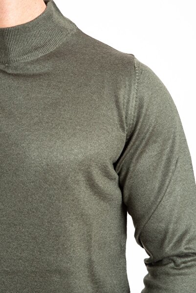 Mutlu City Чоловічий тонкий вовняний трикотаж, прямий крій, комір-стійка, кофта з коміром-стійкою 5140