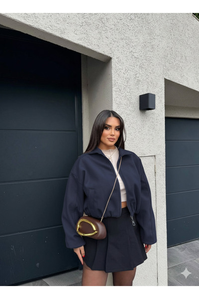 Zeynep Öykü Style سترة نسائية قصيرة منفوخة