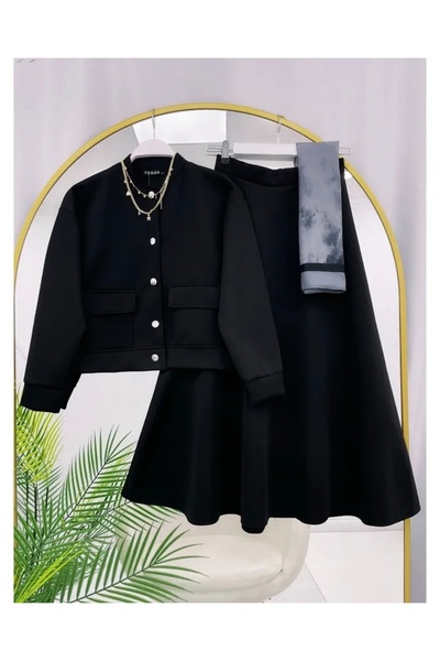 modasindoma بدلة سكوبا نسائية مع تفاصيل الجيب