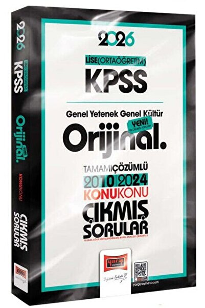 Yargı Yayınları Yargı 2026 KPSS Lise Ortaöğretim Orijinal Çıkmış Sorular 2010-2024 Konu Konu Çözümlü Yargı Yayınları