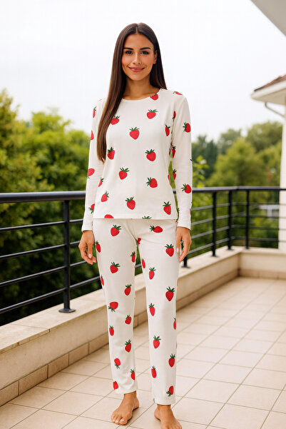 Hepyek pamuklu uzun kollu pijama takımı