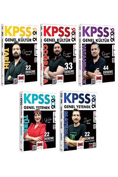Yargı Yayınları Yargı 2026 KPSS Genel Yetenek Genel Kültür 143 Deneme 5 li Se...