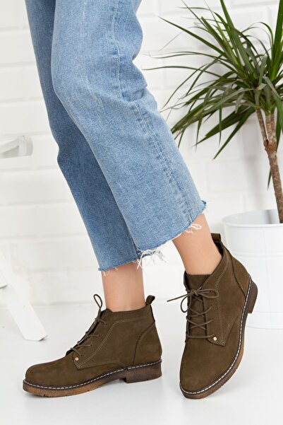 derithy TOLİVA HAKİKİ DERİ BOT-HAKİ NUBUK-ERC1975