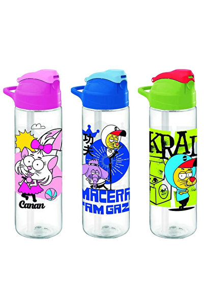 Gıpta King Şakir Straw Bottle 630 CC Patterned Tritan