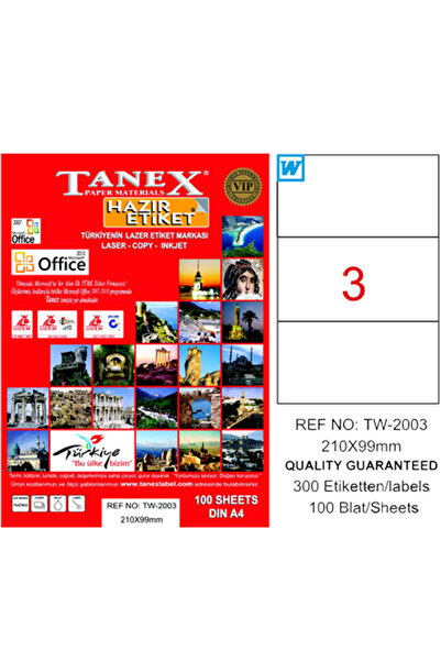 Tanex Laserska etiketa 100 YP 210x99 Laser-Copy-Inkjet TW-2003