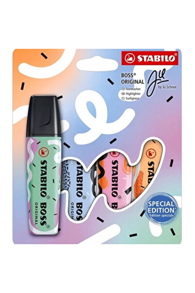 Stabilo Fosforlu Kalem Boss Orıgınal Pastel-By Ju Schnee 4 Lü 70/4-1-101-10