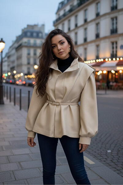 SUN STYLE Μπουφάν με ειδική σχεδίαση με κρυφό κουμπί με λουράκι - με επένδυση