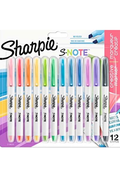 Sharpie Fosforlu Kalem Snote Çok İşlevli Karışık 12 Li Bls