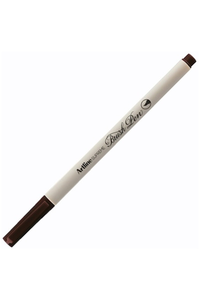 artline قلم ذو طرف فرشاة فائق بني داكن (عبوة من 12 قطعة) LV-A-EPFS-F D.BROWN