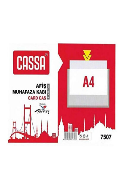 Cassa حقيبة لافتات (حاوية لافتات مقاس A4) 210×297 مم شفافة 7507 عبوة من 10 قط...