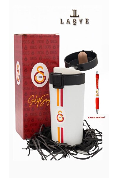 Galatasaray LİSANSLI 8 SAAT SICAK 400ML ÇELİK TERMOS KALEM HEDİYELİ