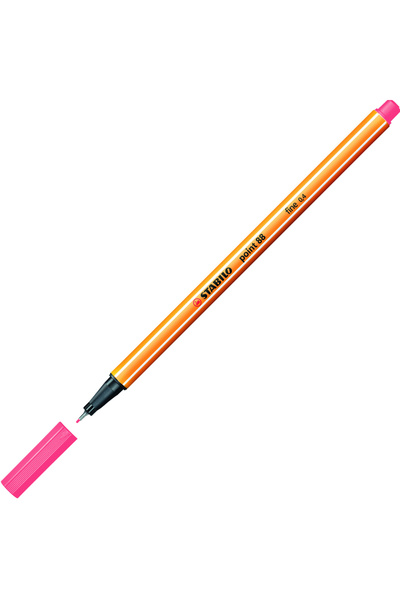 Stabilo Keçe Uçlu İnce Kalem 88 Point 0.4 MM Fosforlu Kırmızı 88/040-10 LU