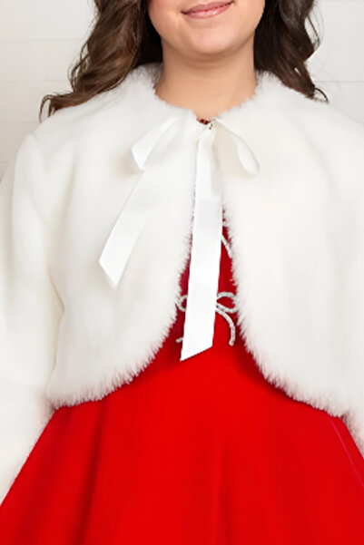 arushi Plain White Soft Fur Scarf