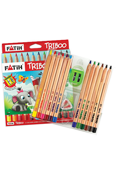 Fatih Kuru Boya Natural Üçgen Jumbo Triboo Tam Boy 12 Renk 33426
