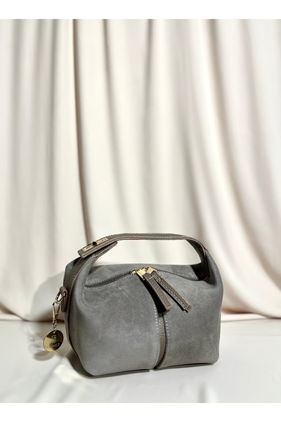 GUNEZ Gerçek Süet Vizon Rengi El ve Omuz Çantası - NOVA