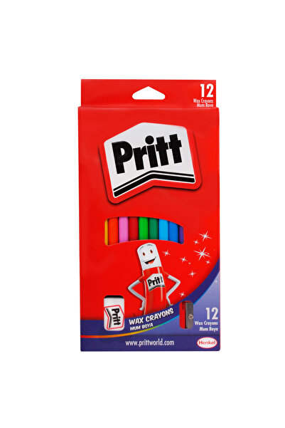 Pritt شمعة تلوين تلوين علبة كرتون قابلة للمسح 12 لون 1433960